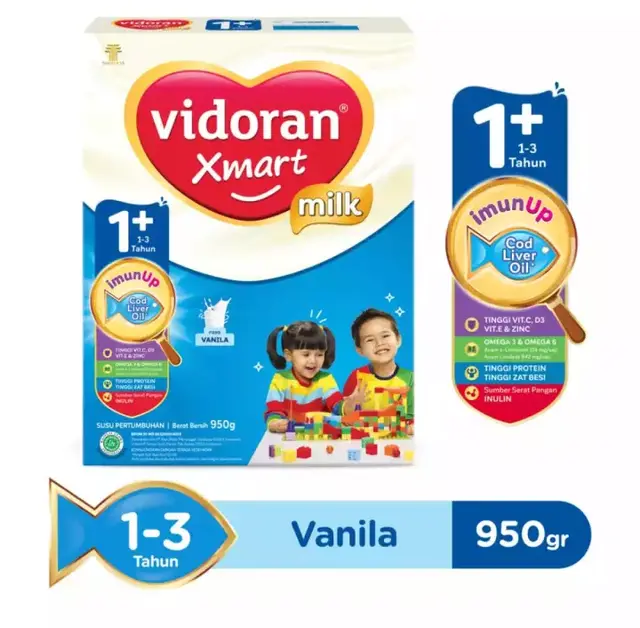 Susu Formula Vidoran Xmart 1+ Rasa Vanilla