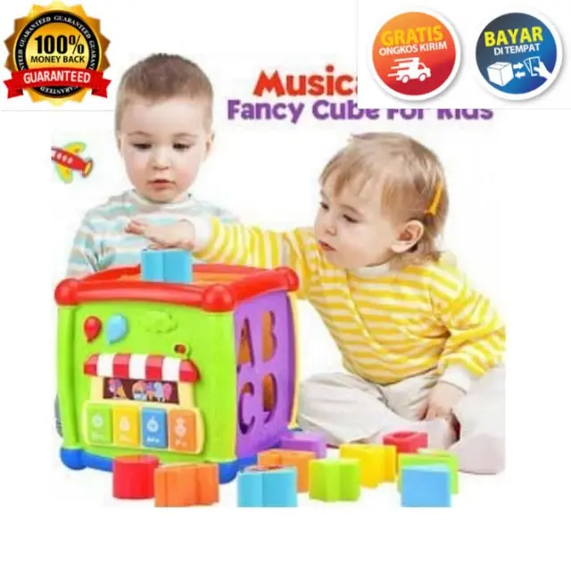 Fancy Cube Shape Sorting Mainan Motorik Bayi