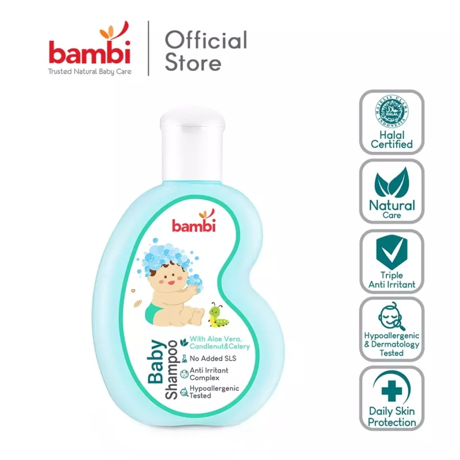 Bambi Baby Shampoo Aloe Vera, Candlenut & Celery 100ml-2