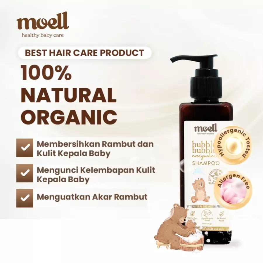 Moell Special Bundling Hair Lotion 100ml & Shampoo 185gr - Skincare Baby-2