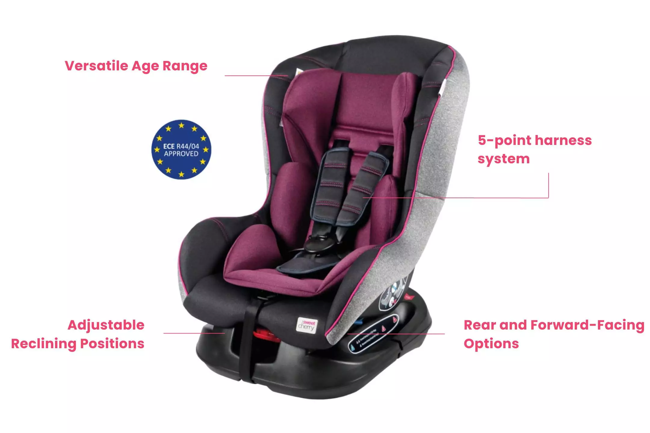 sweet cherry lb303 dean convertible baby car seat​ 4 features