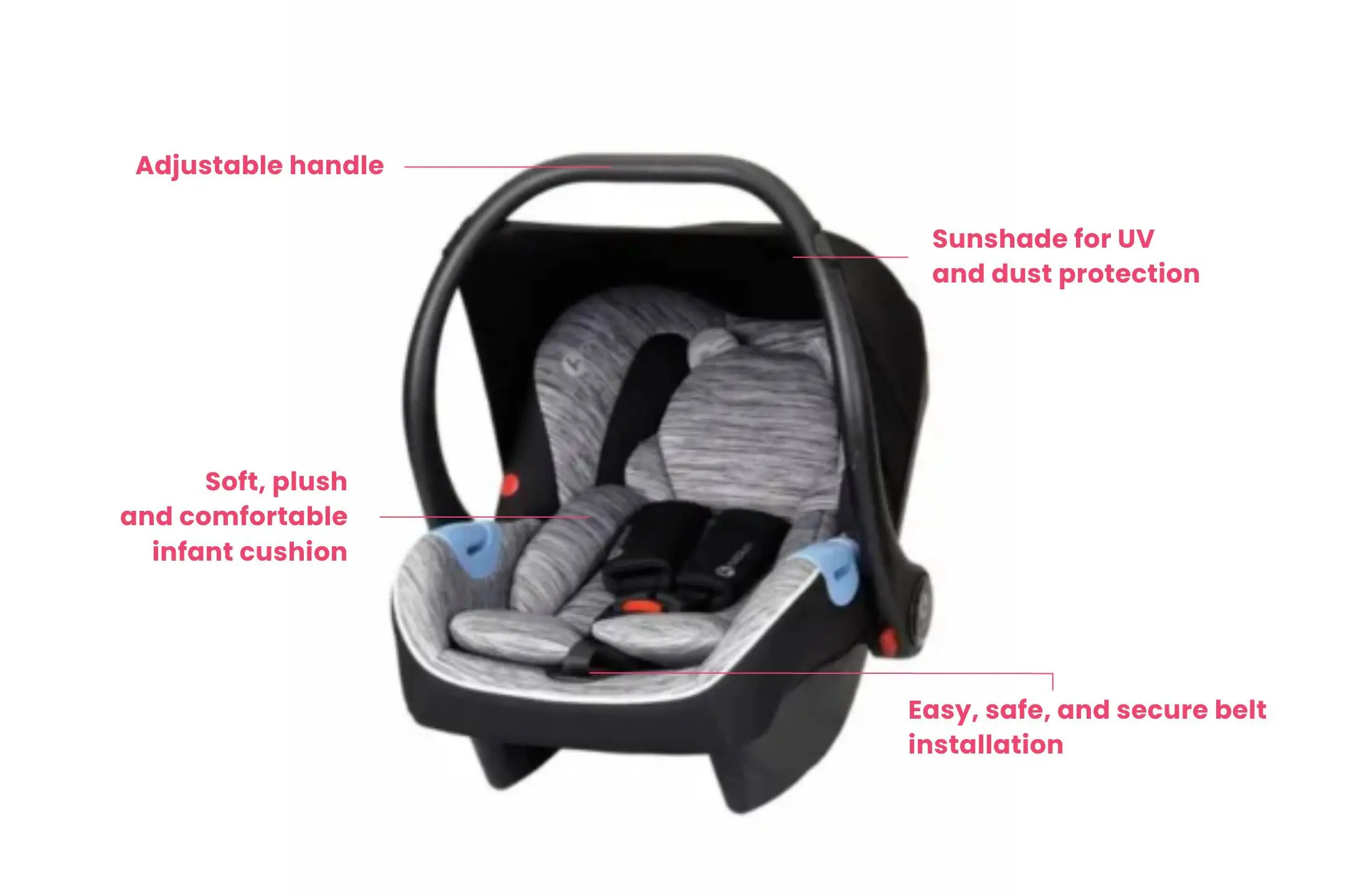 Beblum Danzo Infant Car Seat features