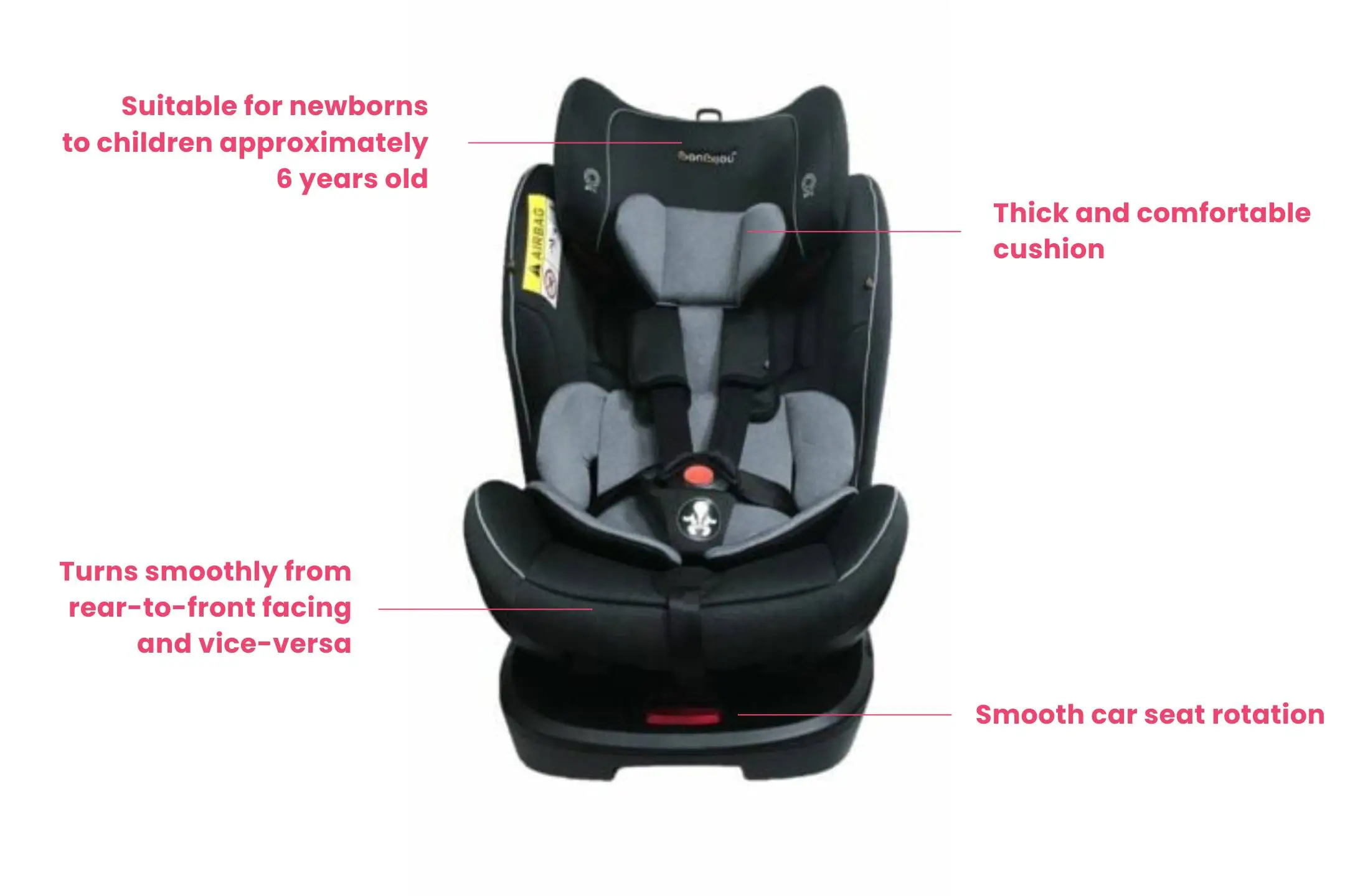 Bonbijou Orbit Car Seat features