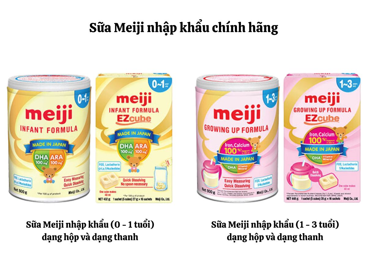 sữa meiji nội địa và nhập khẩu khác gì nhau