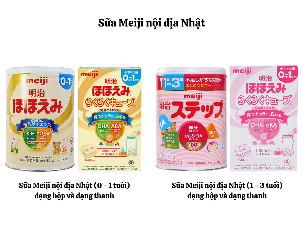 sữa meiji nội địa và nhập khẩu khác gì nhau
